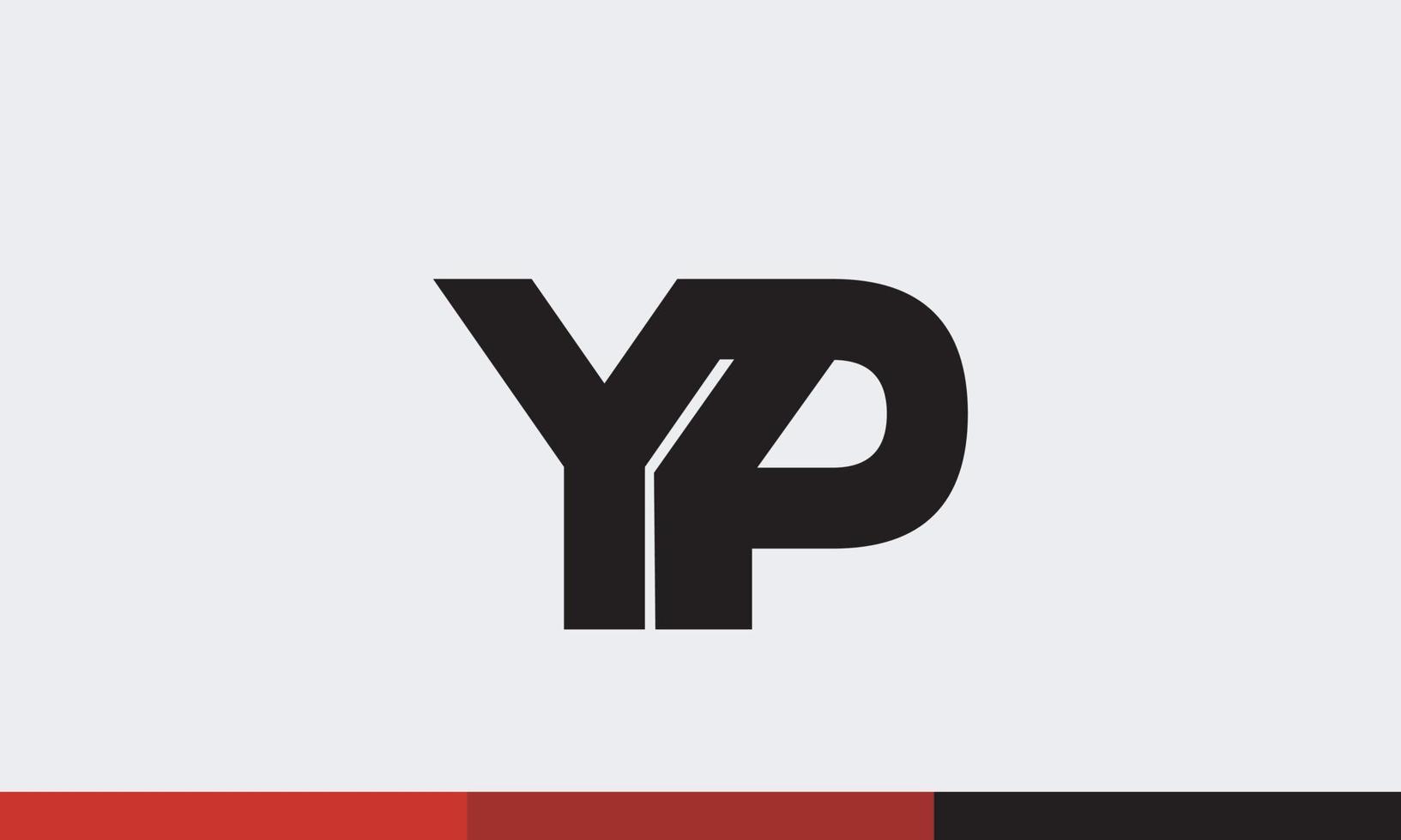 alfabeto lettere iniziali monogramma logo yp, py, y e p vettore