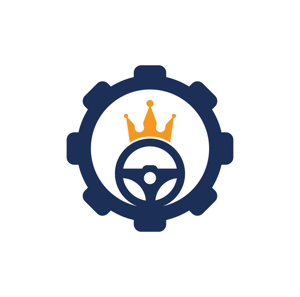 guidare re vettore logo design. timone e corona icona.