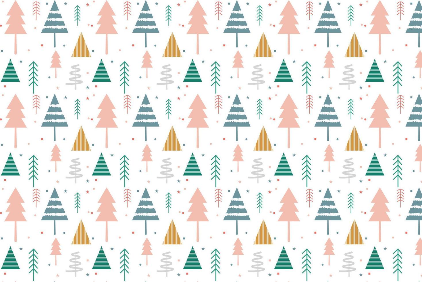 semplice Natale senza soluzione di continuità modello con geometrico motivi. i fiocchi di neve e cerchi con diverso ornamenti. Magia natura fantasia nevicata struttura decorazione design vettore