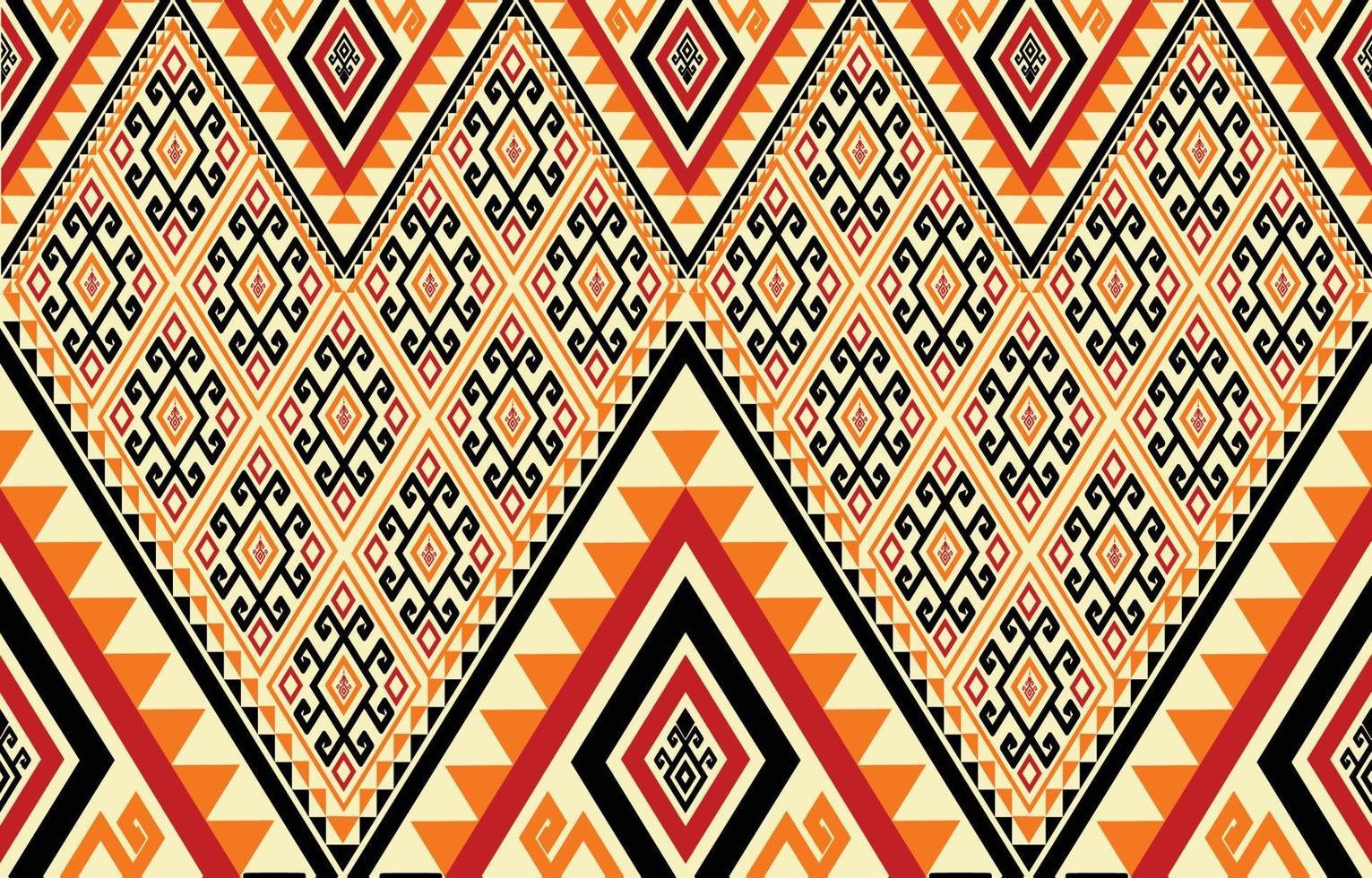 geometrico etnico orientale ikat senza soluzione di continuità modello tradizionale design per sfondo, tappeto, sfondo, vestiario, avvolgere, batik, tessuto, colorato modello, vettore illustrazione. ricamo stile.