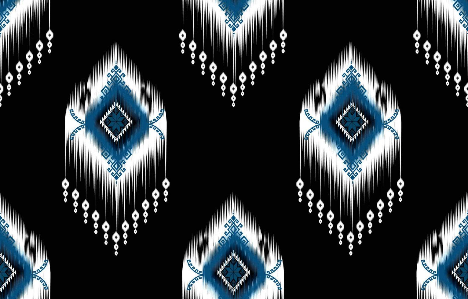 colorato ikat modello, etnico orientale ikat senza soluzione di continuità arte stile. design per sfondo, tappeto, sfondo, vestiario, avvolgere, batik, tessuto, sfondo, sarong, e vettore illustrazione. ricamo stile