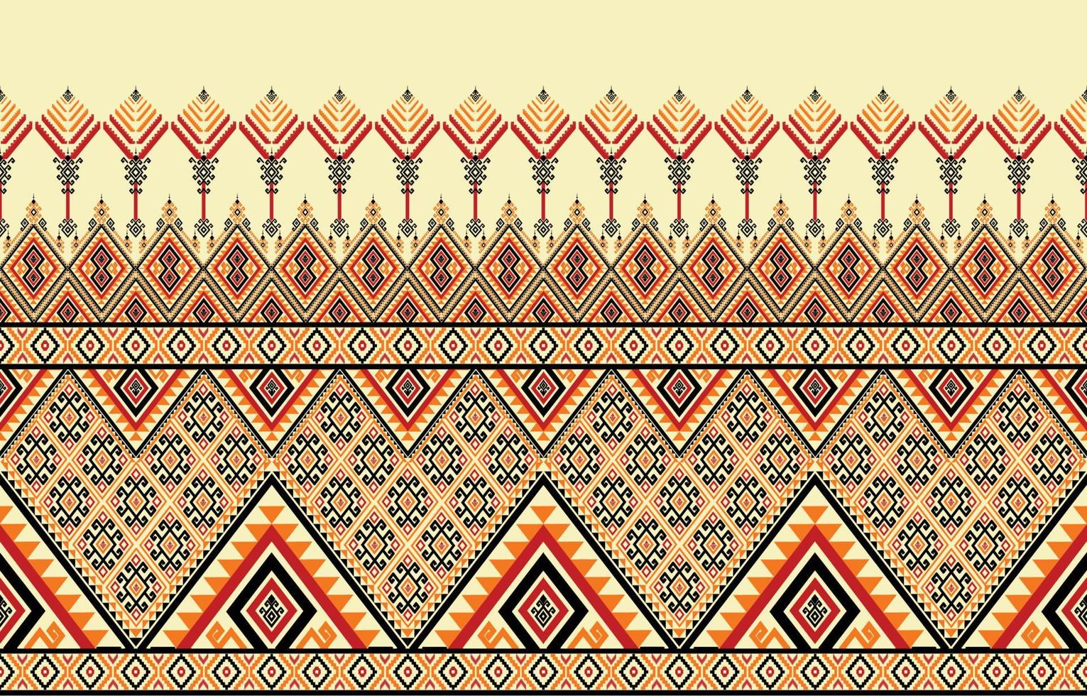 geometrico etnico orientale ikat senza soluzione di continuità modello tradizionale design per sfondo, tappeto, sfondo, vestiario, avvolgere, batik, tessuto, colorato modello, vettore illustrazione. ricamo stile.