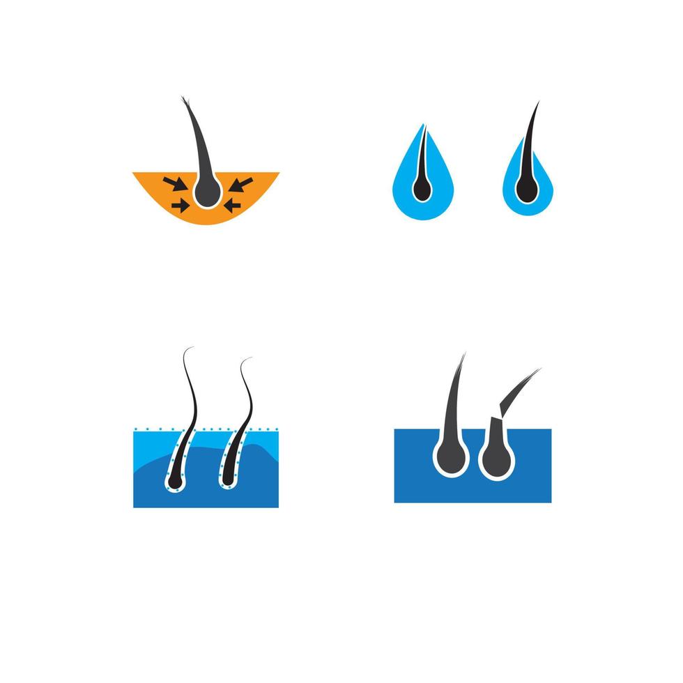 logo di progettazione dell'illustrazione di vettore dell'icona dei capelli