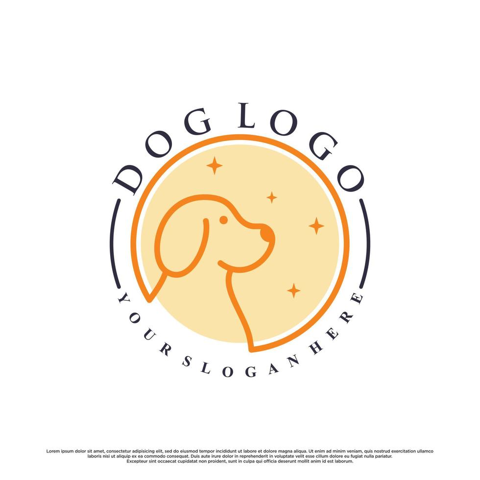 animale domestico logo design modello semplice concetto premio vettore