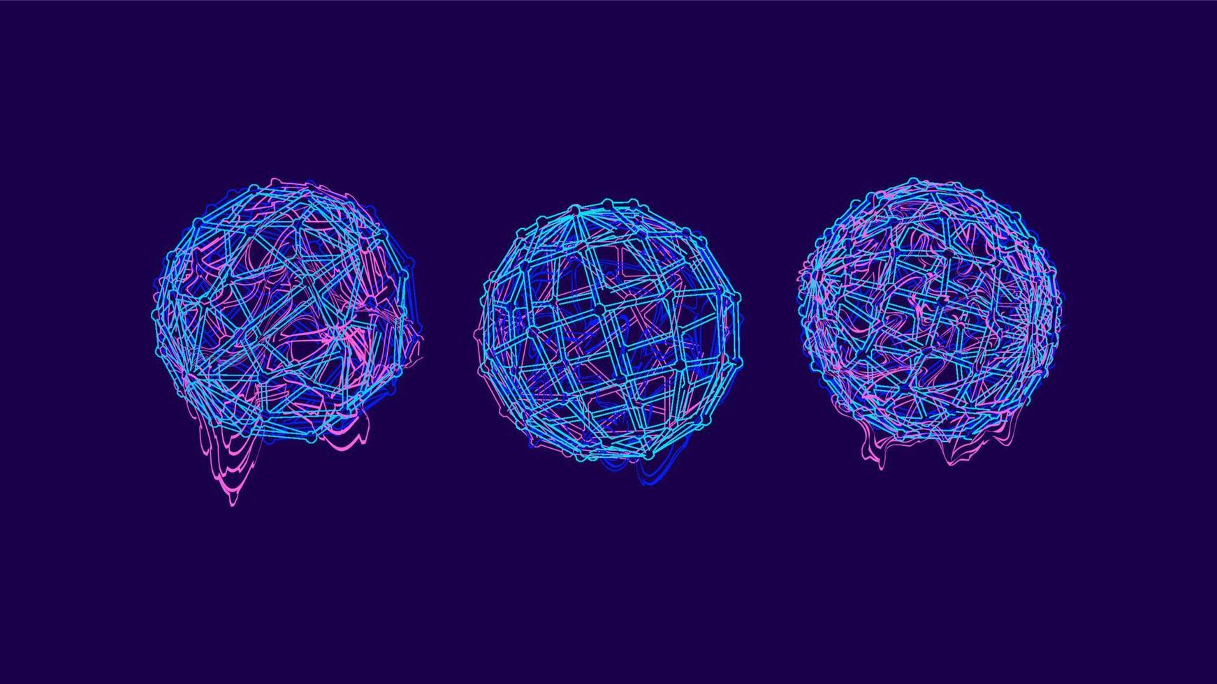 vettore geometrico linea- arte terra globo astratto cerchio atomo raggio, 3d forma vettore illustrazione tecnologia,