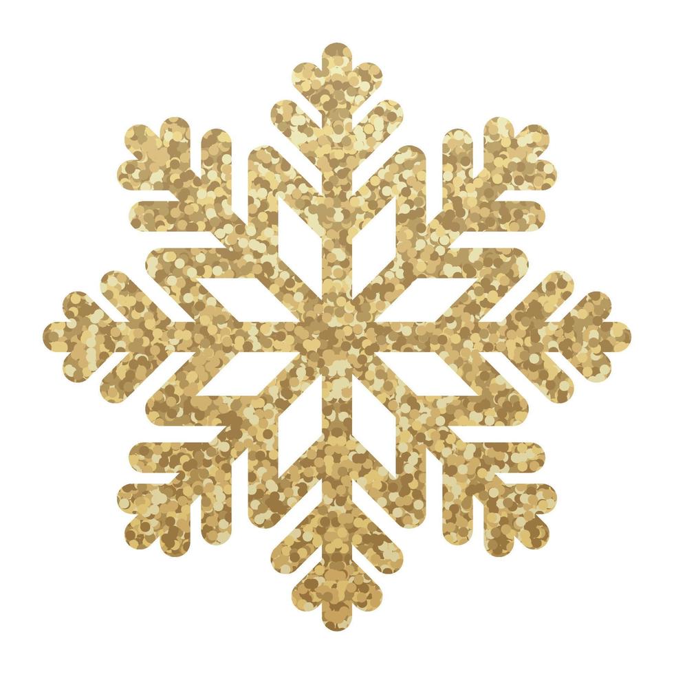 d'oro luccichio coperto fiocco di neve. fiocco di neve fatto di d'oro luccichio. oro luccichio struttura fiocco di neve. vettore illustrazione