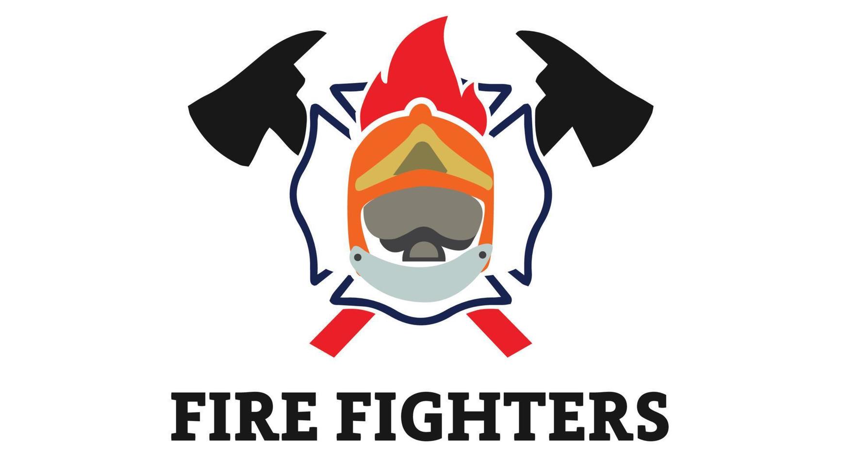 fuoco combattenti casco logo design vettore