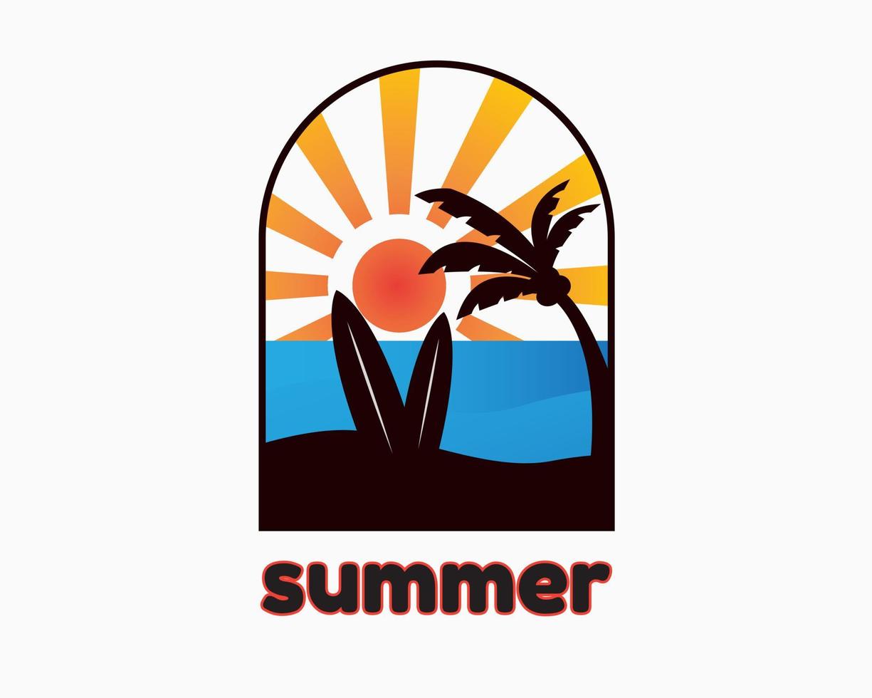 spiaggia estate logo design modello. semplice stile logo vettore