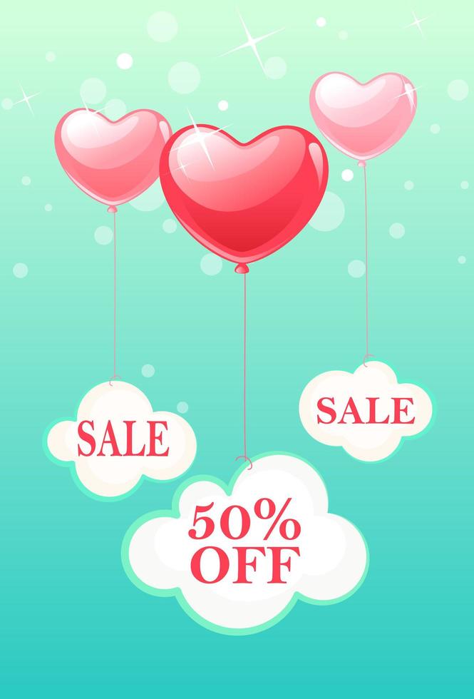poster di vendita di San Valentino vettore