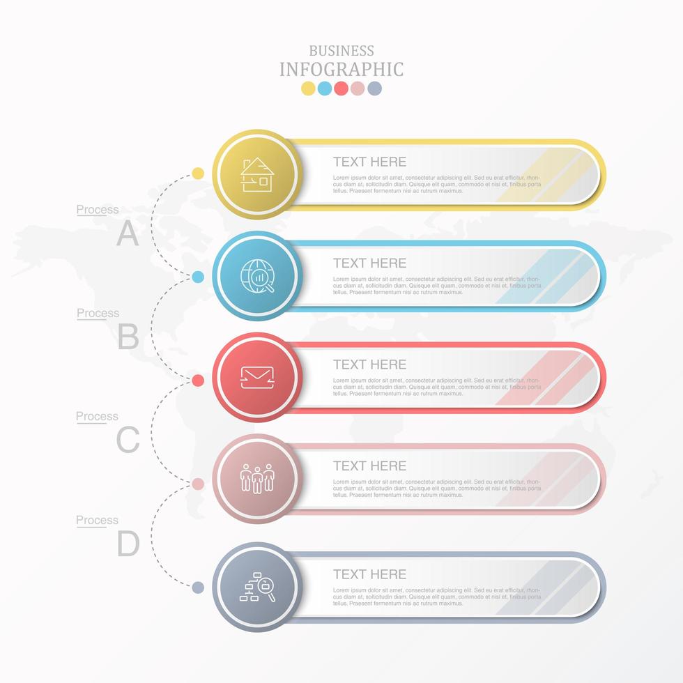 infografica aziendale standard con cinque passaggi vettore