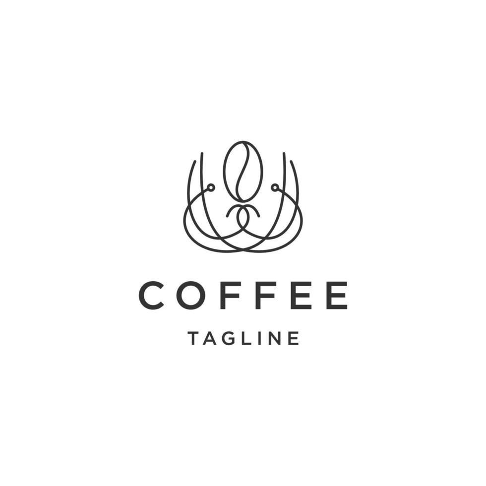 caffè linea logo icona design modello piatto vettore