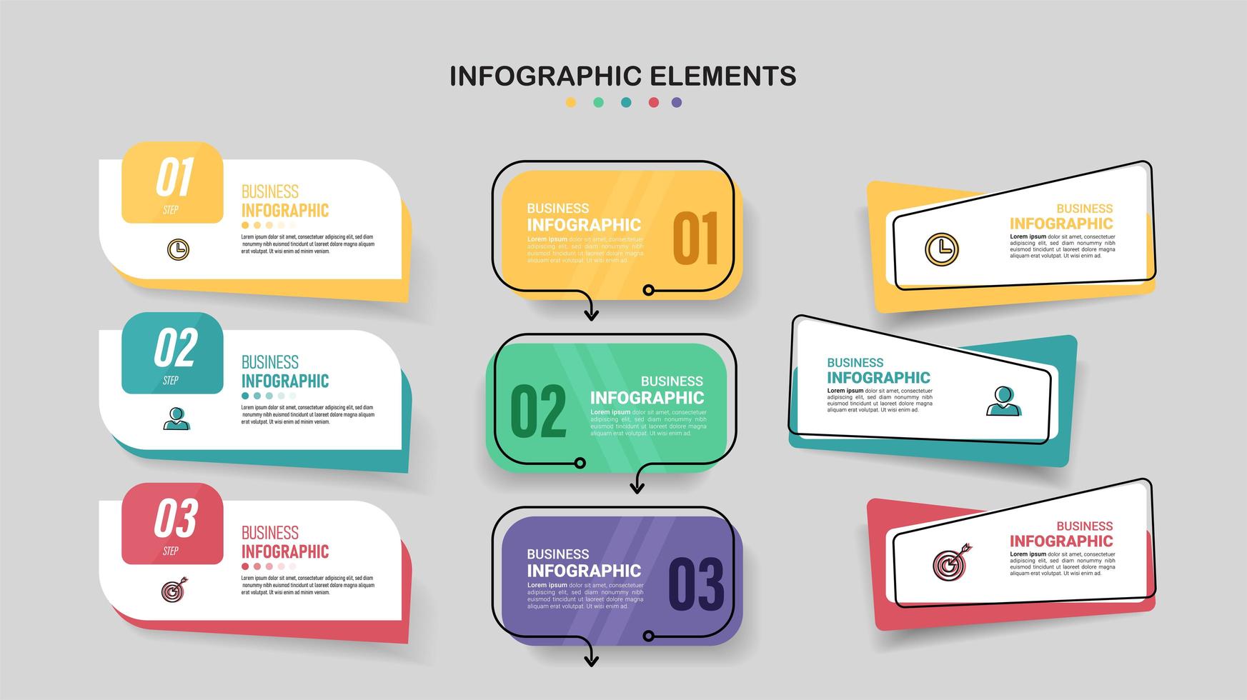 set di modelli di elementi di infografica vettore