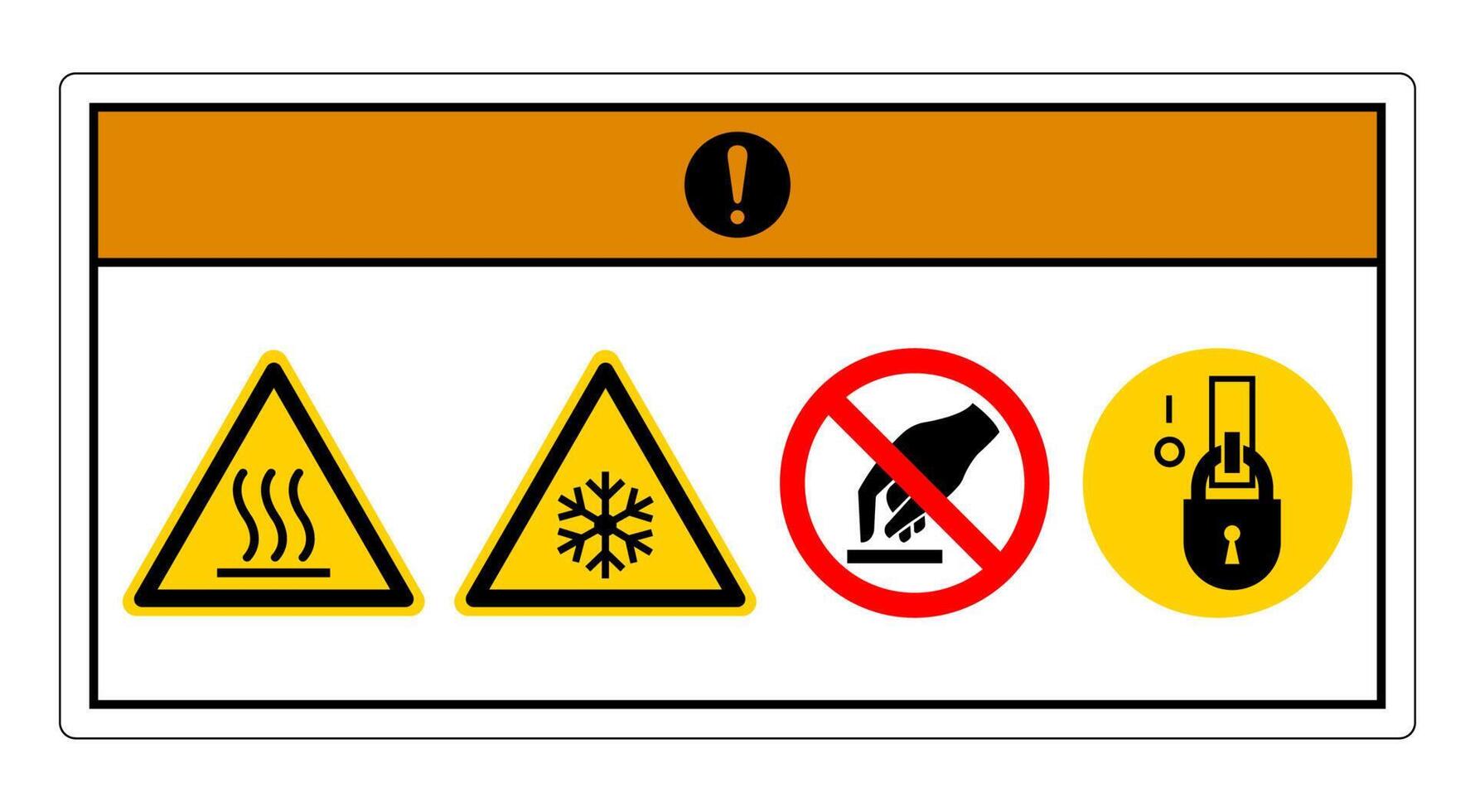 avvertimento caldo o freddo superficie simbolo cartello su bianca sfondo vettore