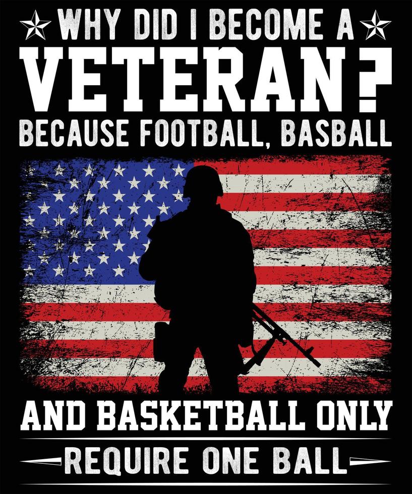 veterano americano esercito soldato, noi militare memoriale giorno vettore maglietta