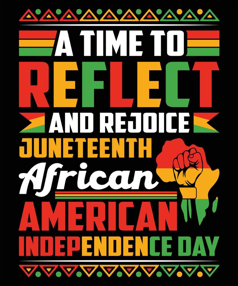juneteenth giorno nero storia uguaglianza cultura africano americano indipendenza maglietta design vettore
