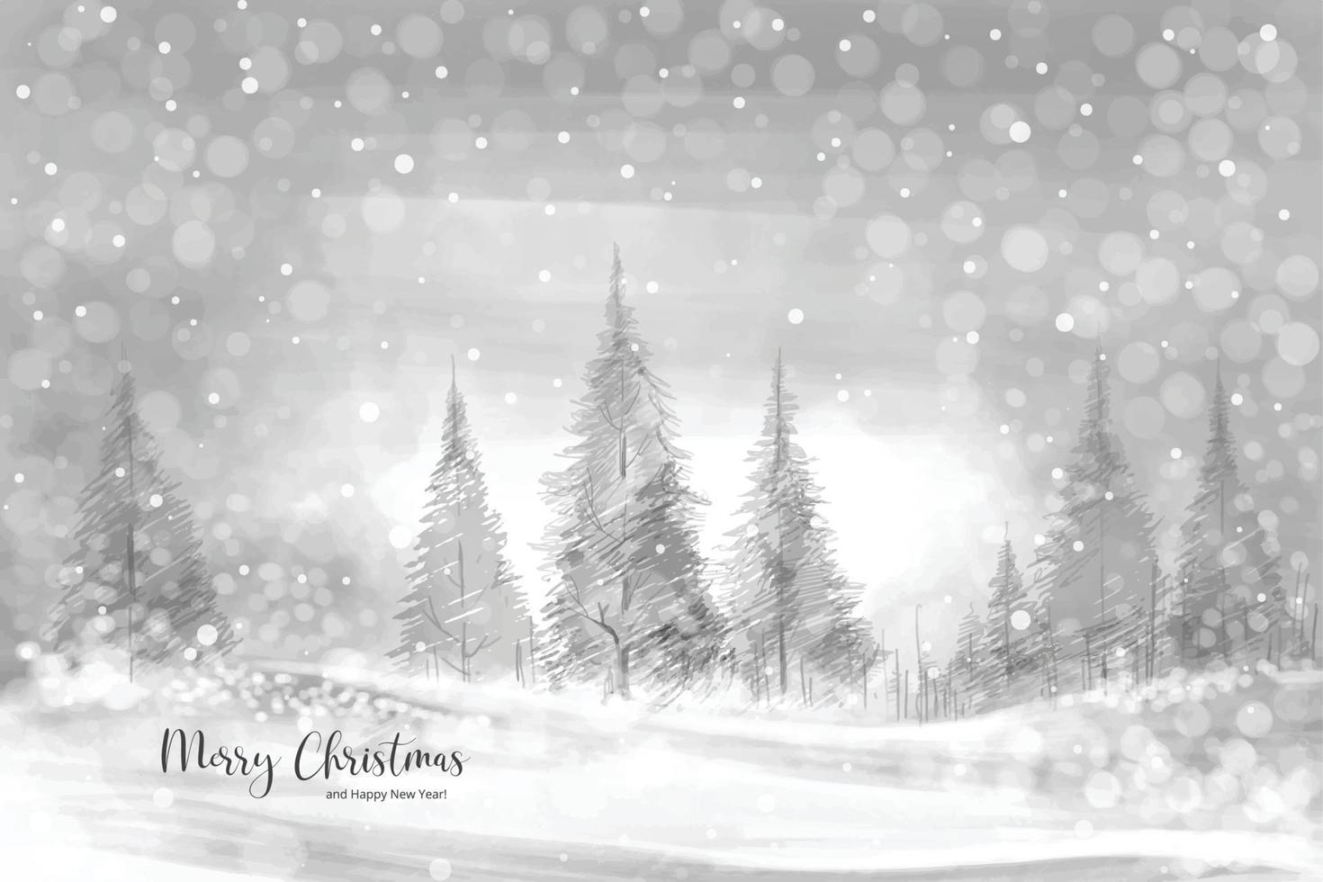 inverno neve paesaggio e Natale albero vacanza carta sfondo vettore