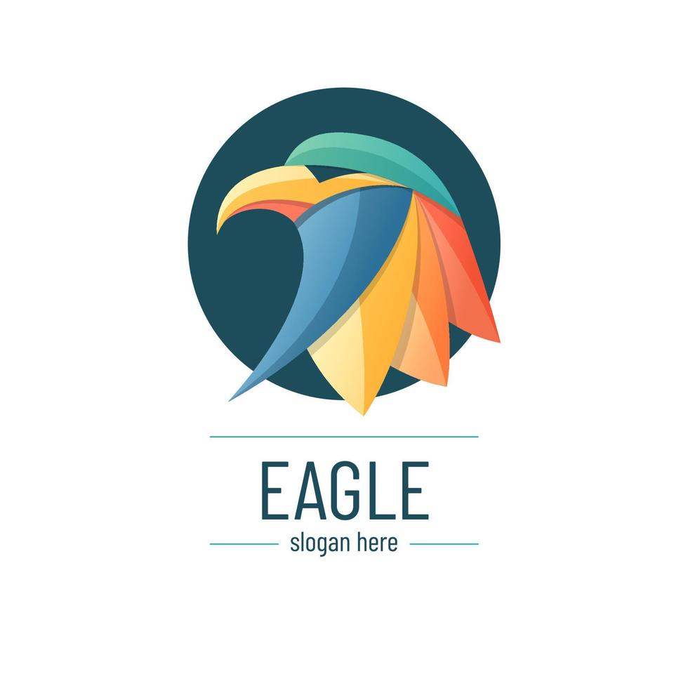 creativo geometrico colorato aquila logo design modello vettore