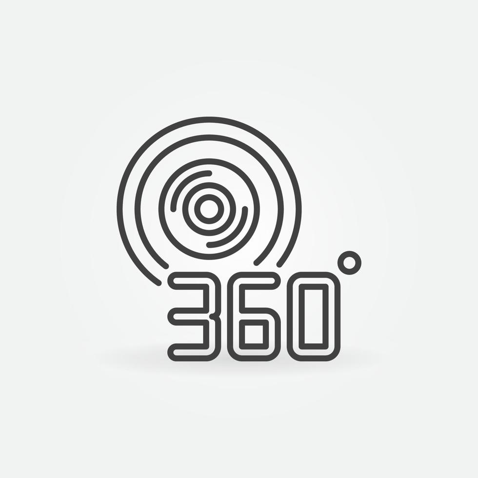 360 grado video telecamera schema vettore icona