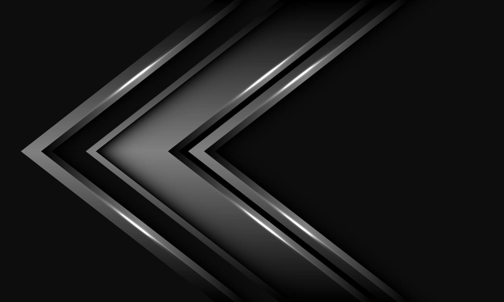 astratto argento freccia ombra direzione geometrico su grigio con vuoto spazio design moderno lusso futuristico sfondo vettore