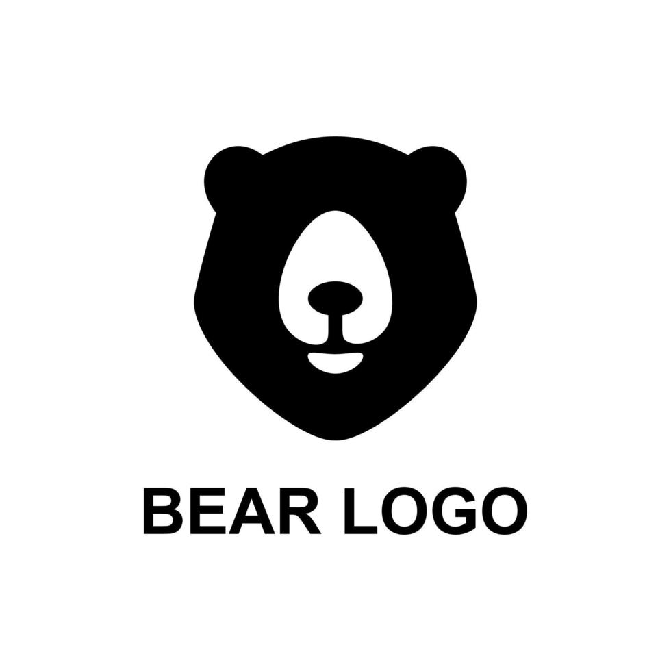 semplice testa orso logo vettore