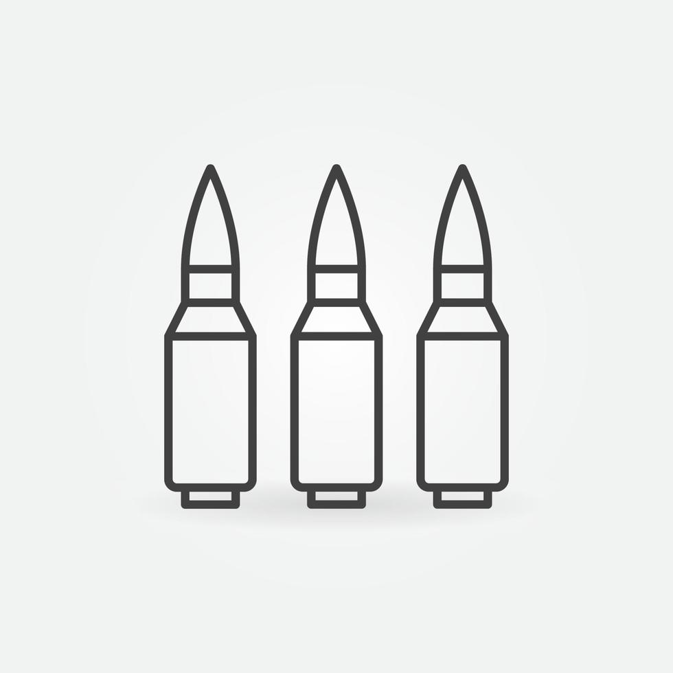 tre proiettili schema icona. munizioni vettore simbolo
