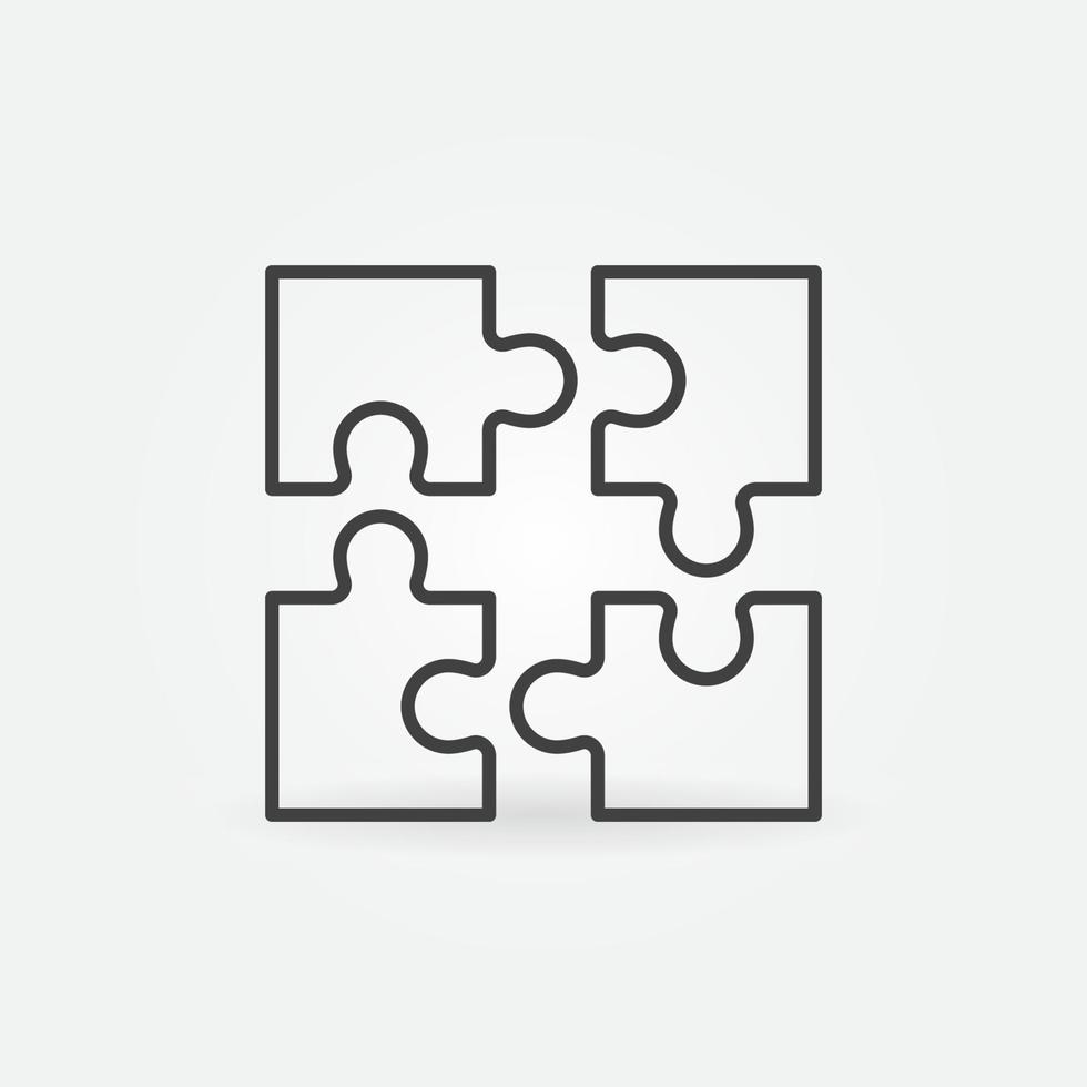 sega puzzle pezzi vettore concetto lineare icona