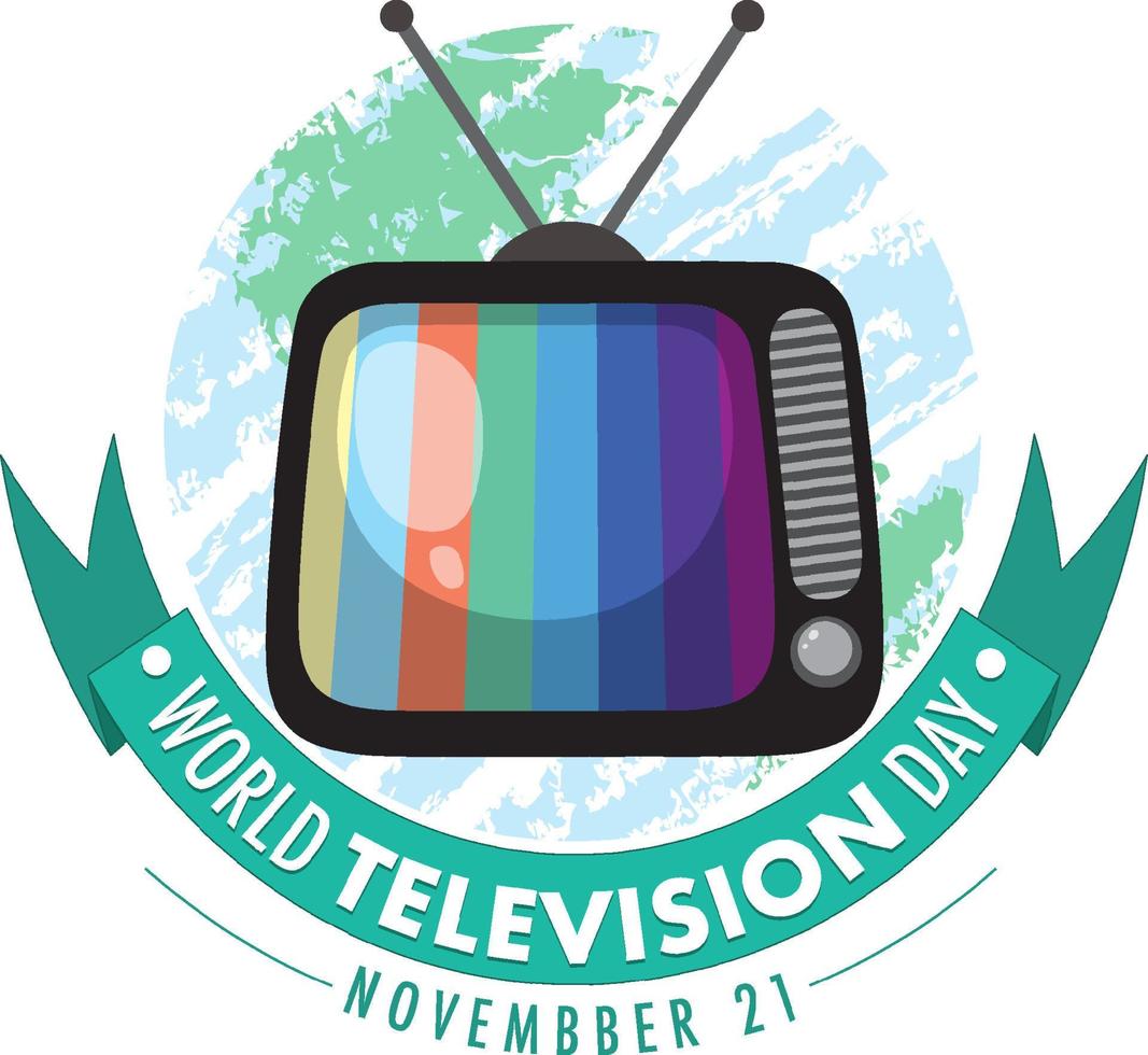 mondo televisione giorno logo design vettore
