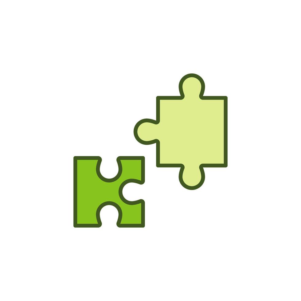 Doppio pezzo puzzle vettore concetto colorato icona