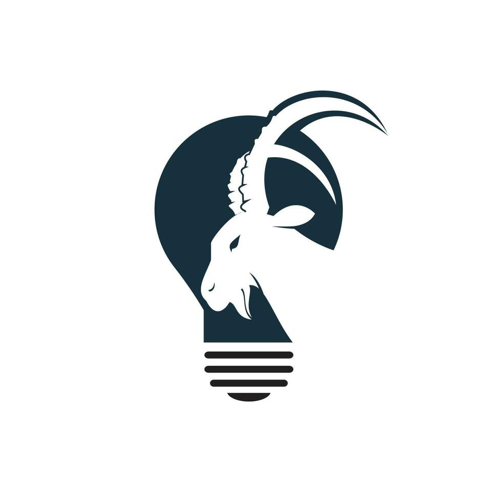 capra leggero lampadina logo design. creativo idea concetto design. vettore