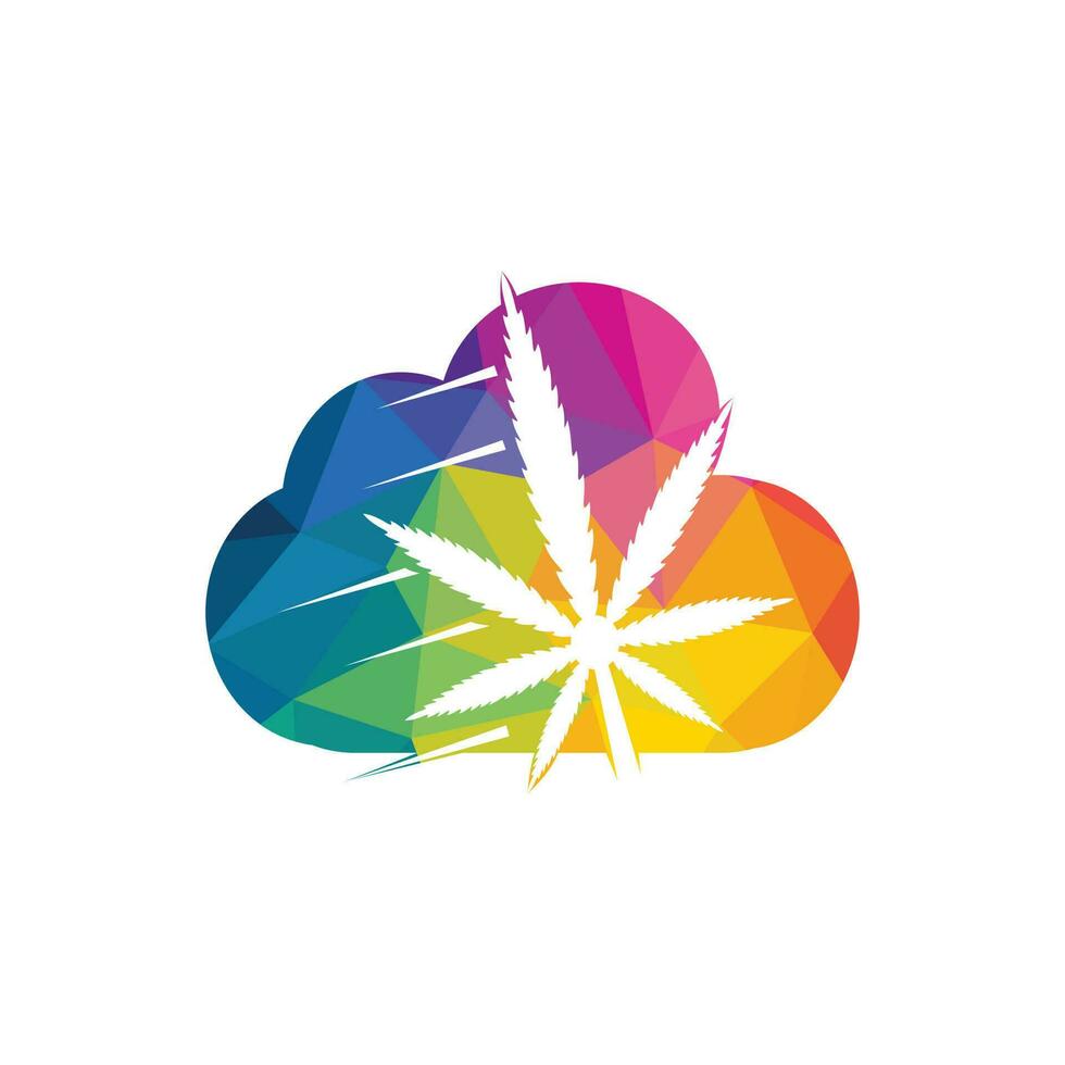 nube medico canapa marijuana vettore logo design. marijuana medico logo concetto.