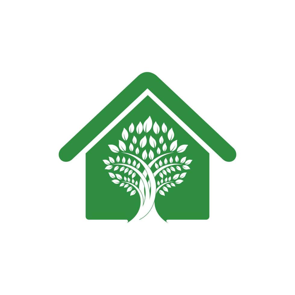 verde Casa logo design. albero Casa logo design. vettore