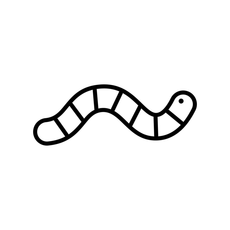 icona di contorno di verme vettore