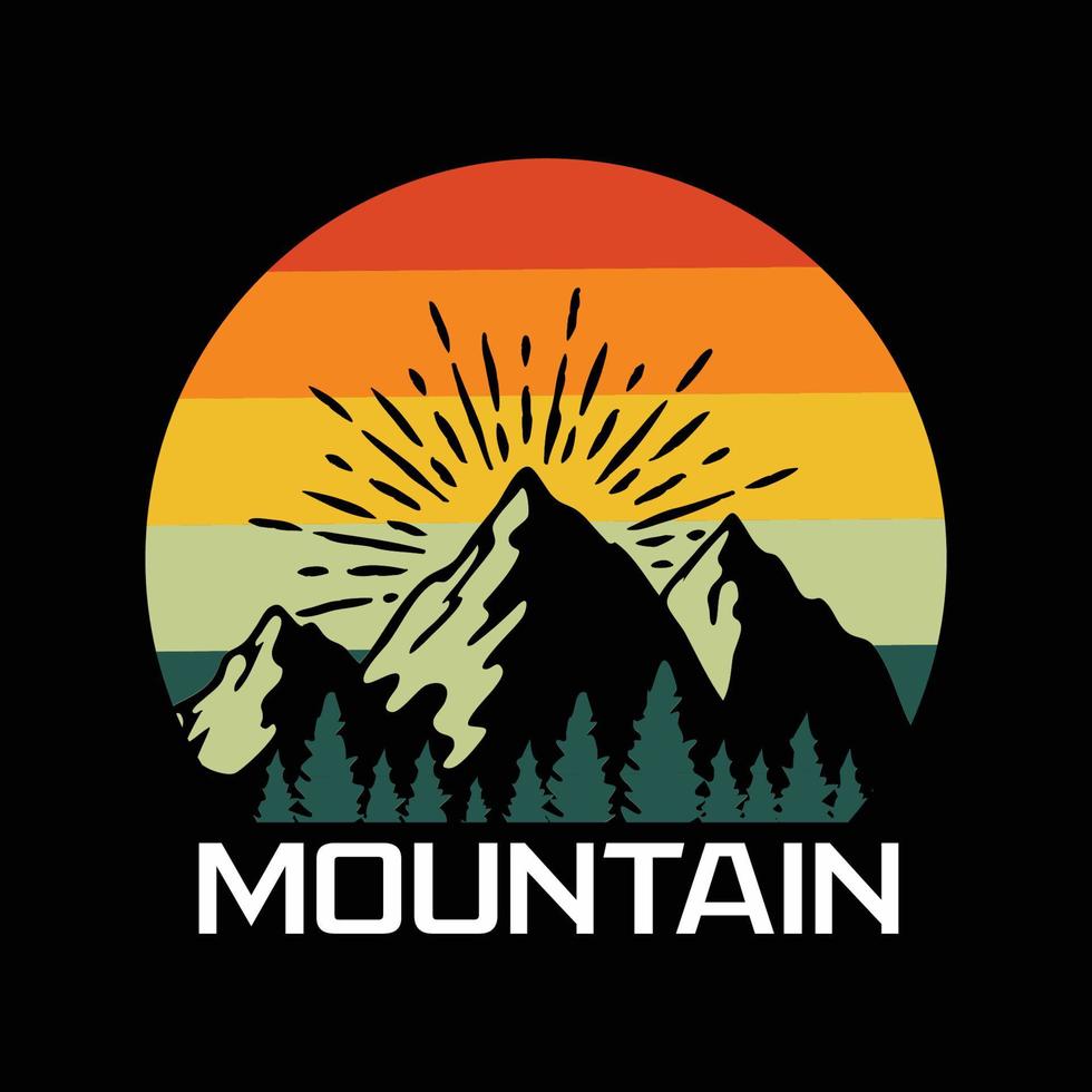 montagna Vintage ▾ maglietta design vettore