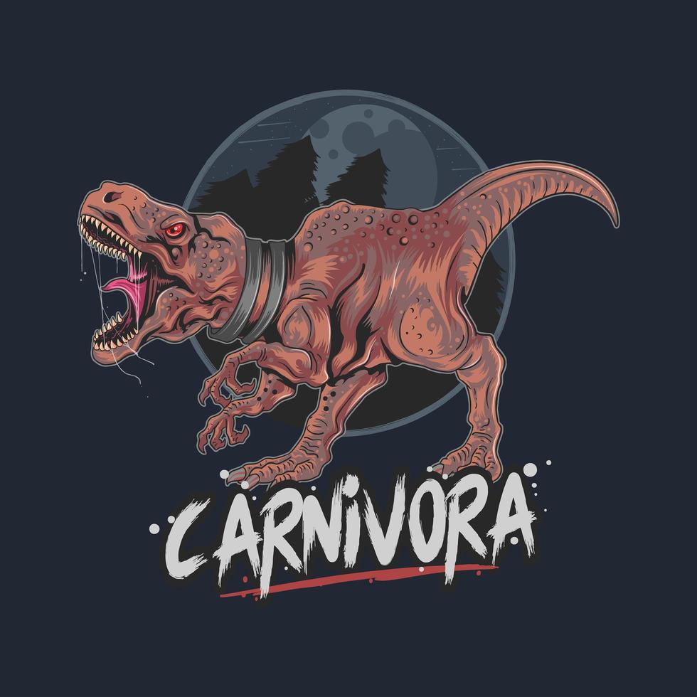 t-rex carnivoro selvaggio e feroce vettore