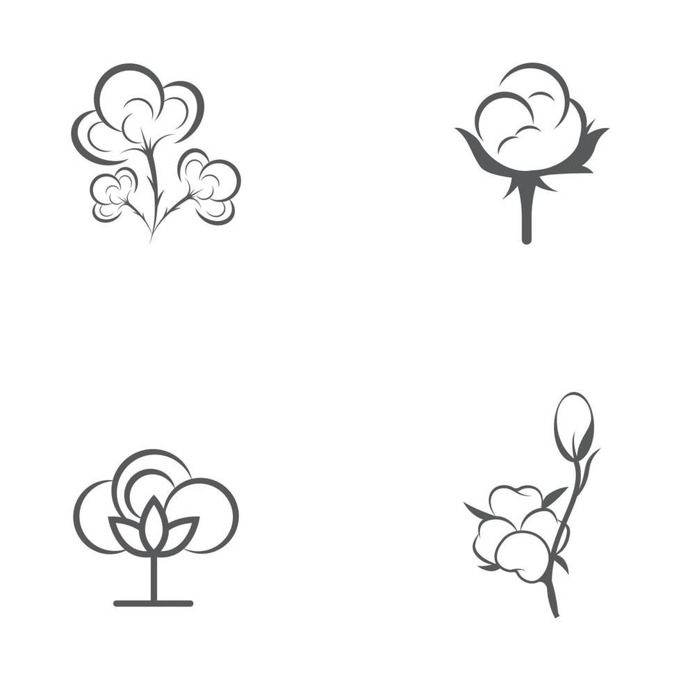 modello di icona di vettore di fiore di cotone