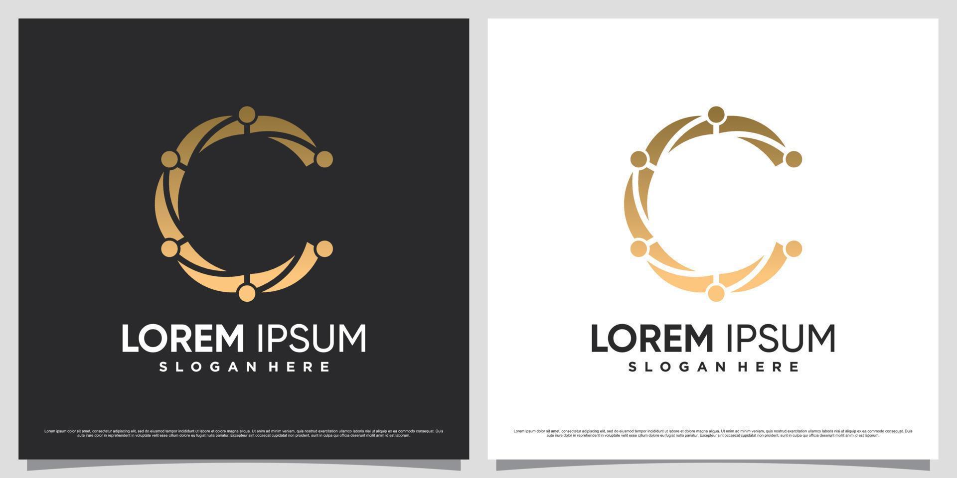 iniziale lettera c logo design per attività commerciale icona con moderno concetto e creativo elemento vettore