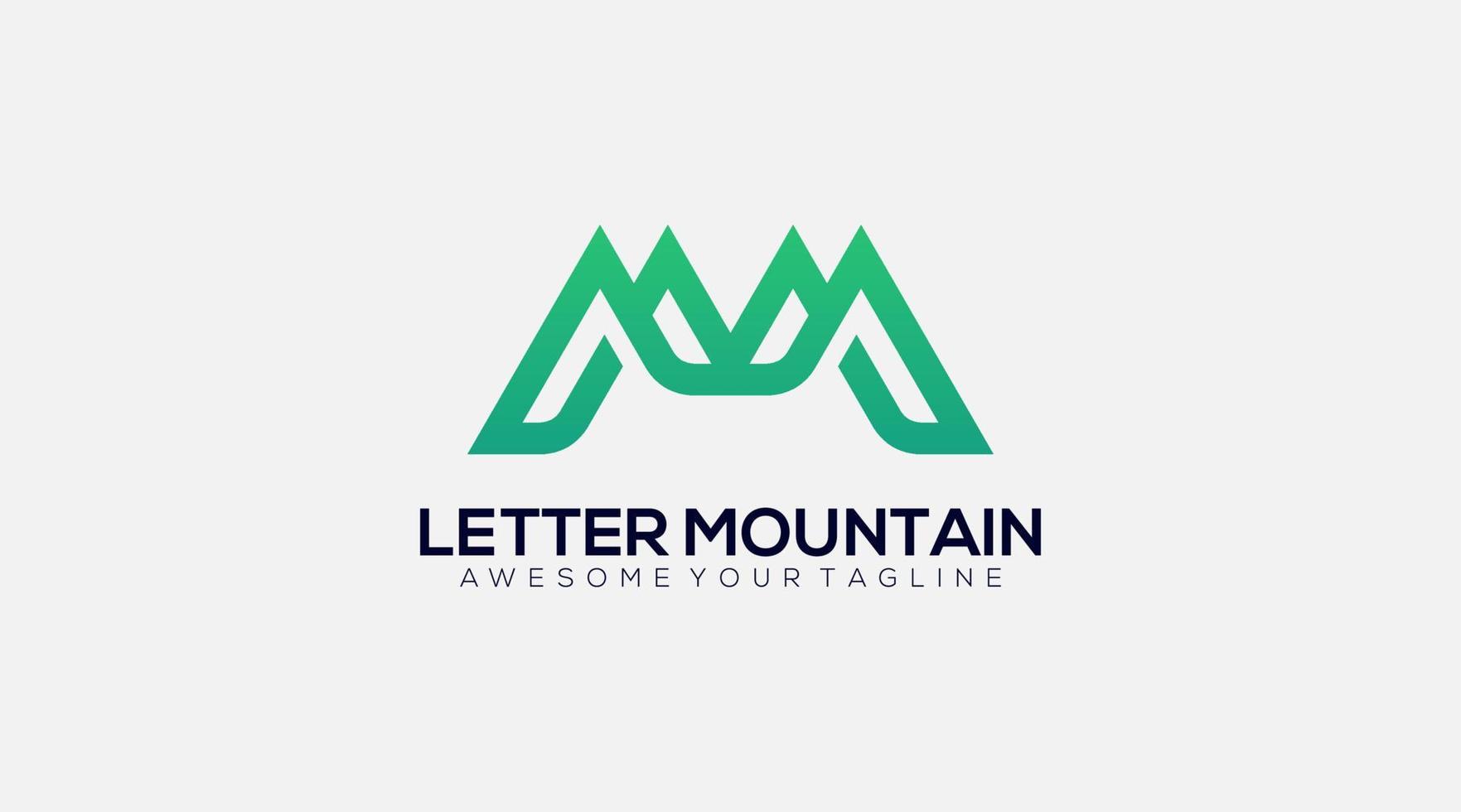 lettera m montagna logo design vettore