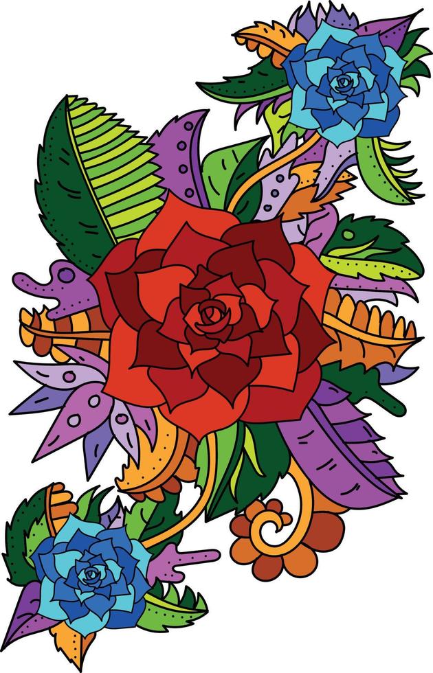astratto colorato Rose pianta forme, testo per ragnatela disegno, atterraggio pagina, Stampa e decorazione materiale vettore