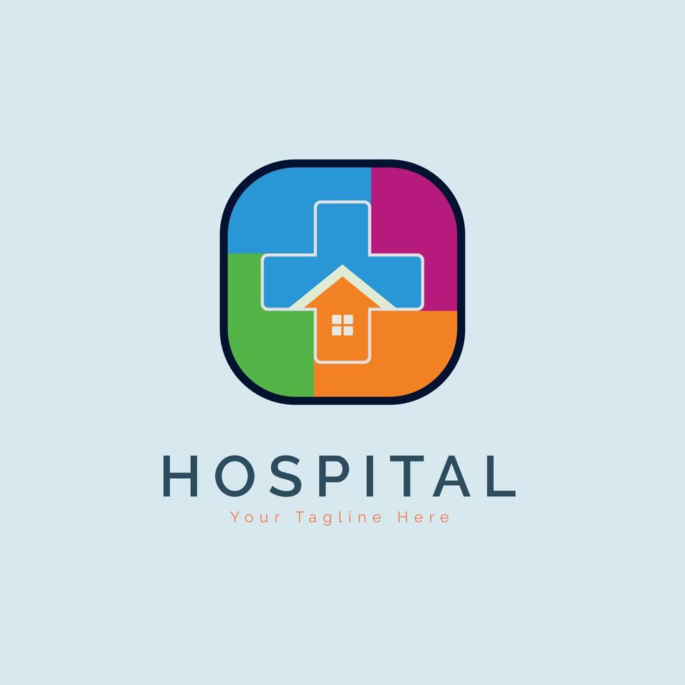 ospedale attraversare medico logo modello design per marca o azienda e altro vettore