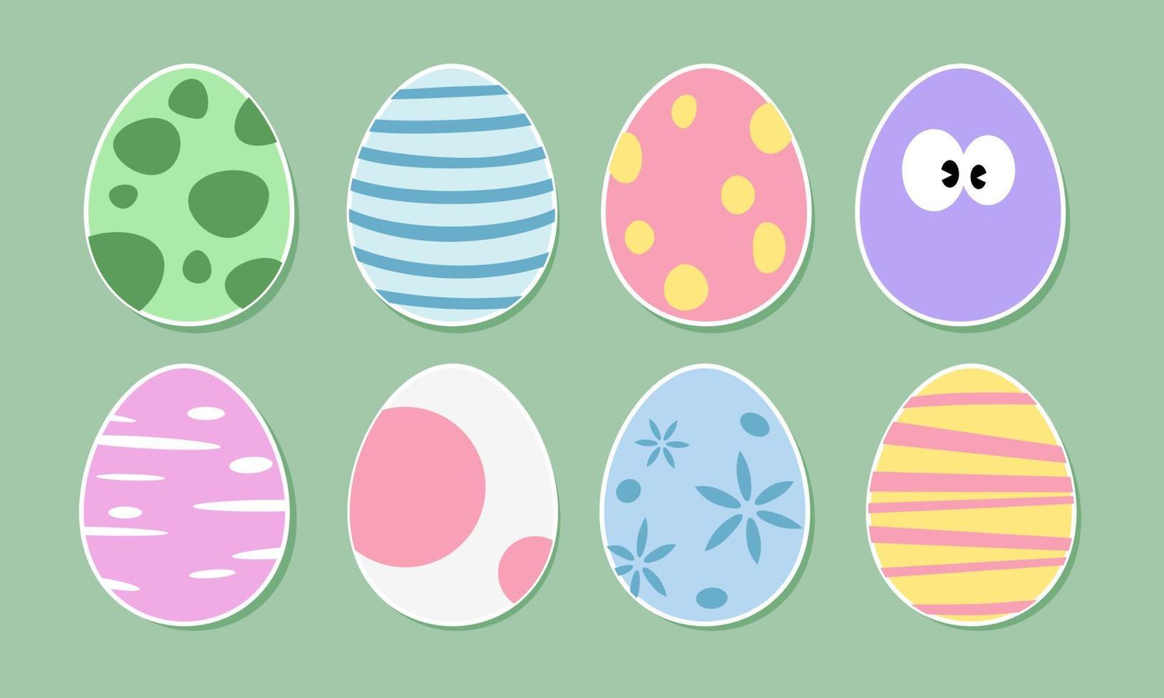 cartone animato Pasqua uovo vettore icona impostato