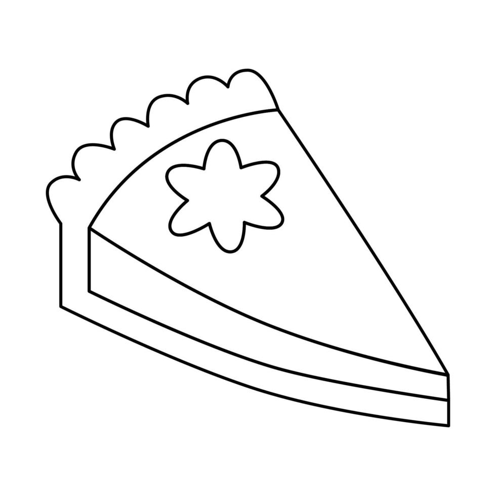 pezzo zucca torta. ringraziamento e vacanza frutta torta. contento ringraziamento giorno tradizionale zucca torta con frustato crema su il superiore. autunno novembre. vettore illustrazione.