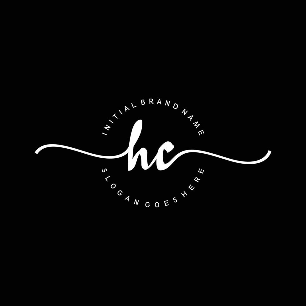 iniziale hc grafia logo modello vettore