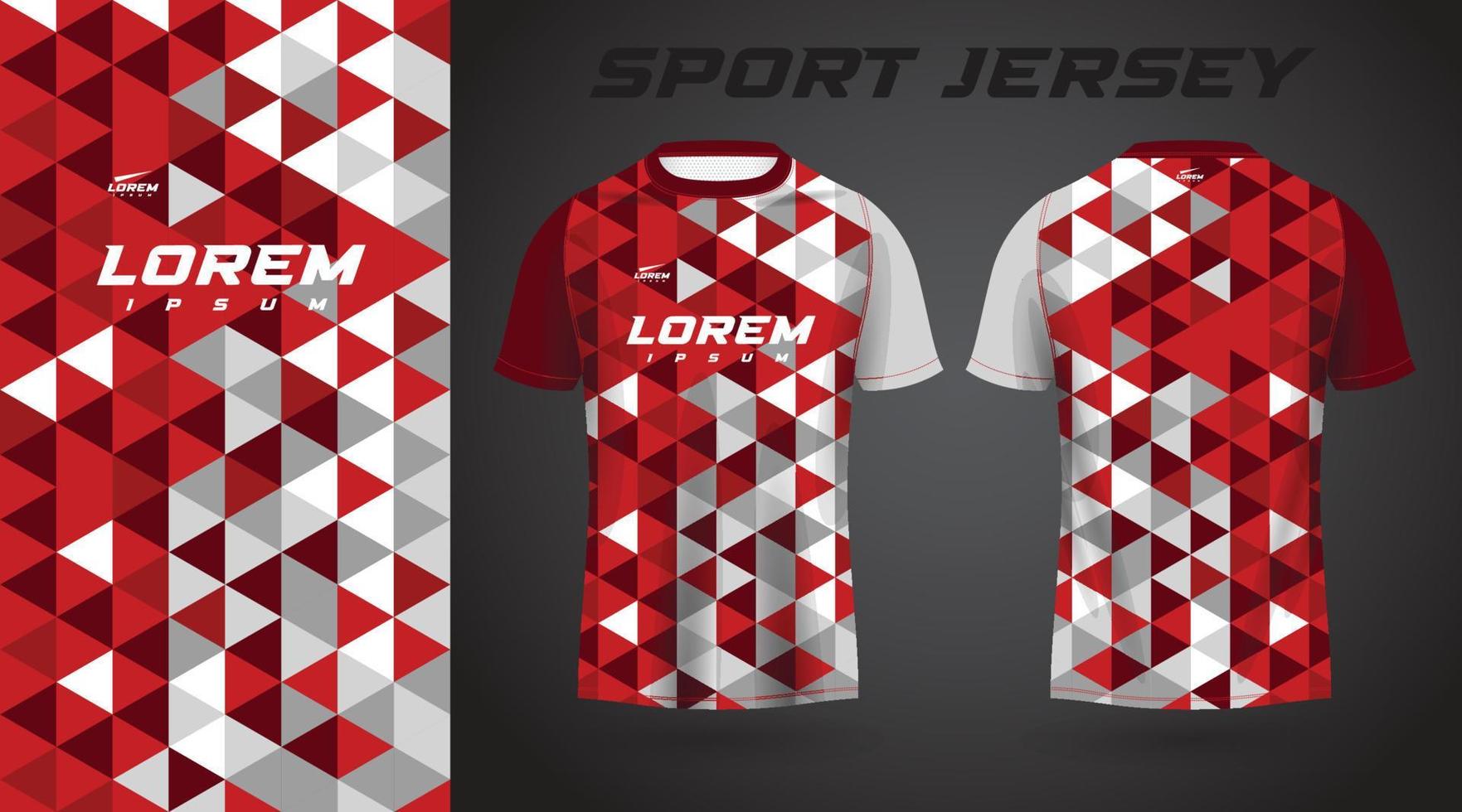 maglia bianca rossa con design in jersey sportivo vettore