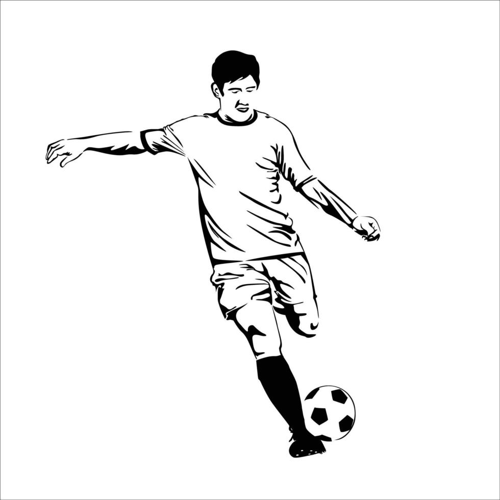 calcio giocatore silhouette. atleta uomo vettore illustrazione.