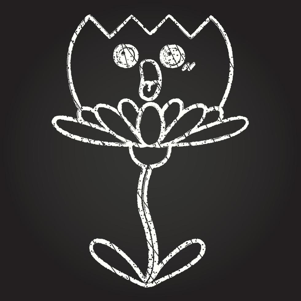 disegno a gessetto di fiori vettore