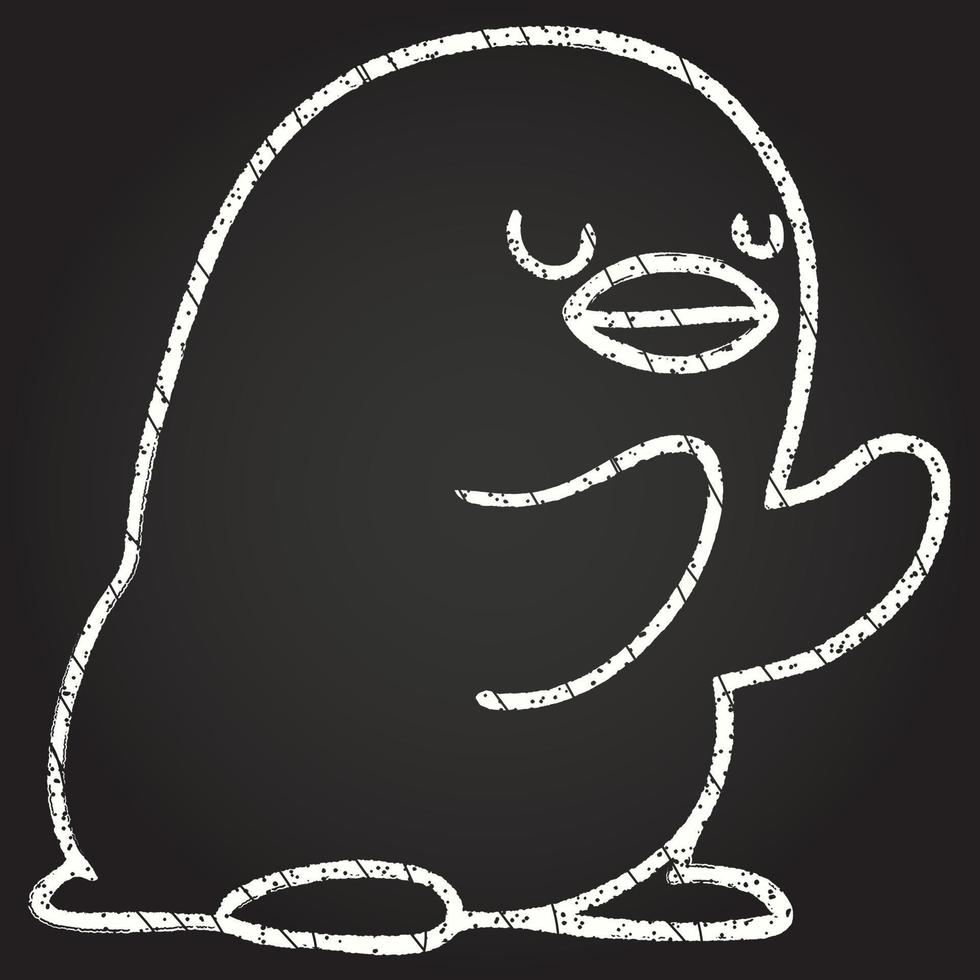 disegno del gesso del pinguino del bambino vettore