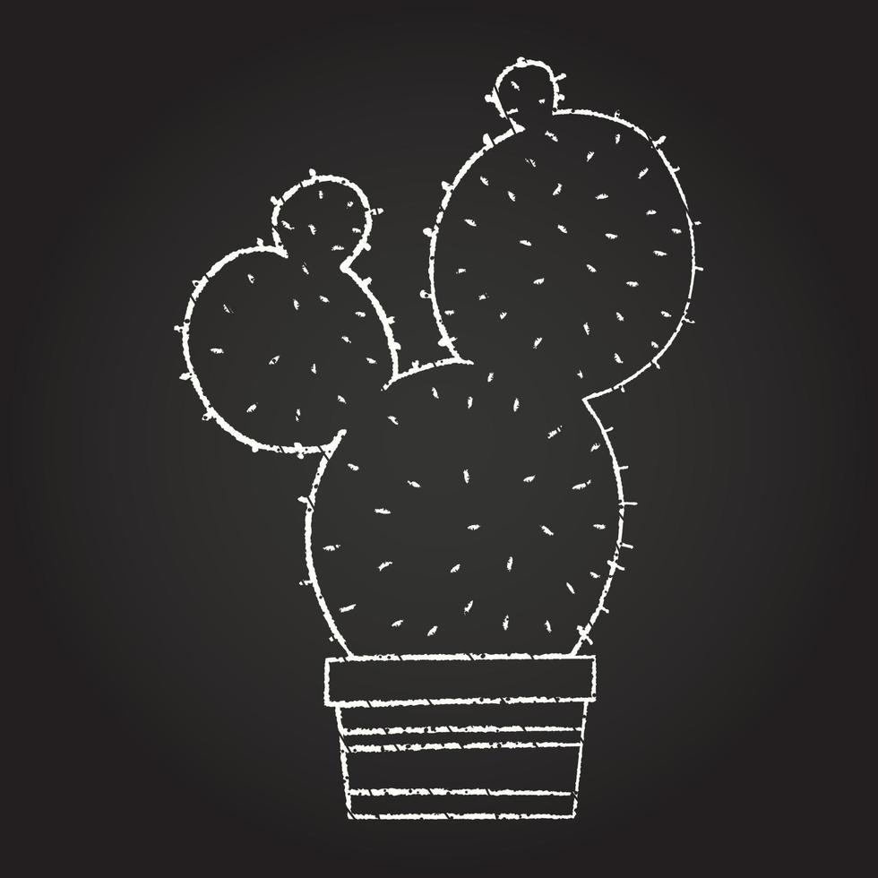 disegno di gesso di cactus vettore