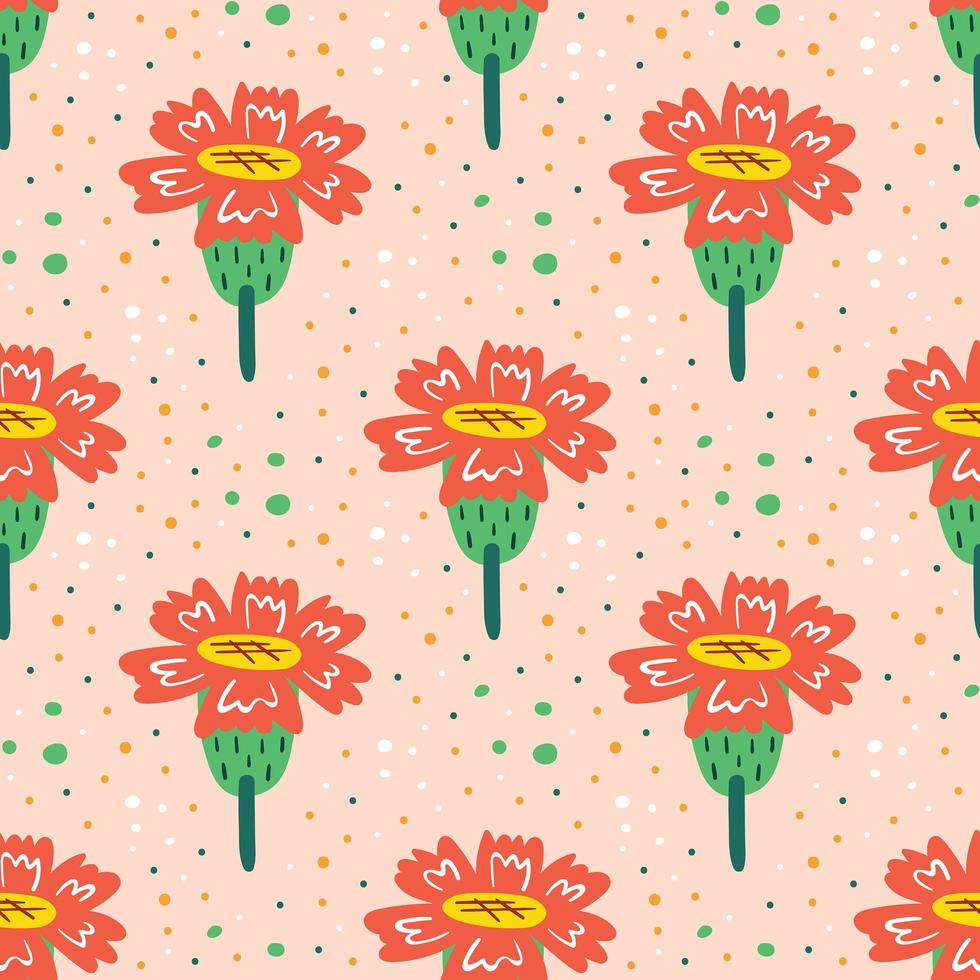 seamless pattern di fiori di campo vettore