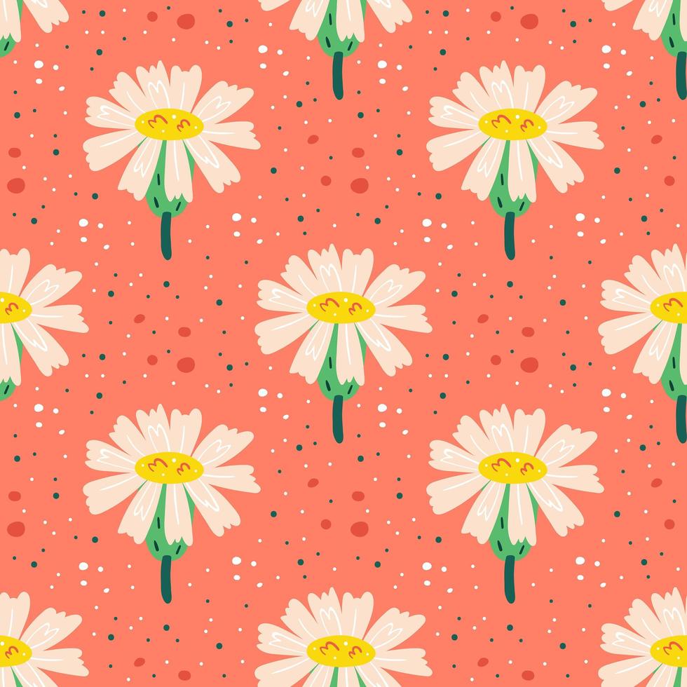 seamless pattern di fiori di campo vettore