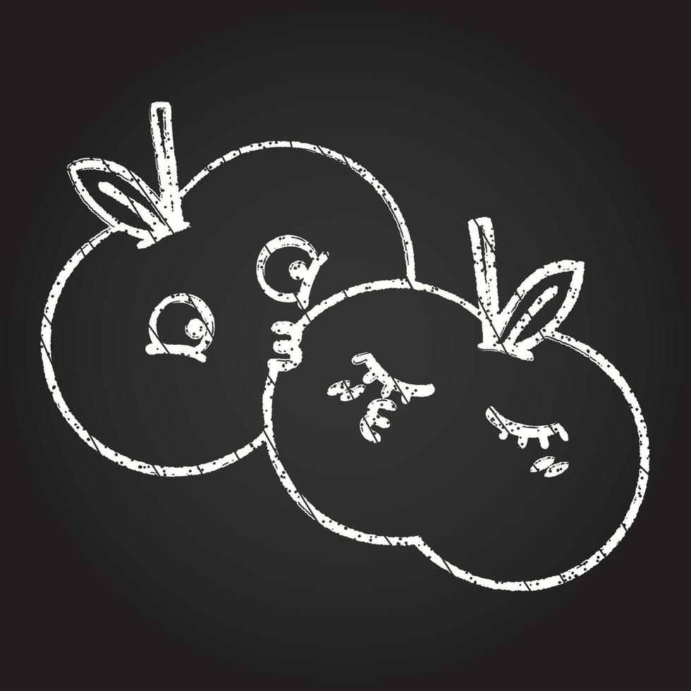 disegno con il gesso di mele vettore